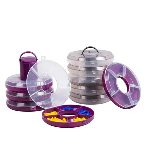 Plastic PP Round Barrel Multi Case Box ZY5510